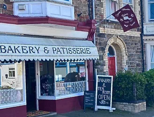 shopfront exterior of an Exmoor bakery and tearooms in Combe Martin