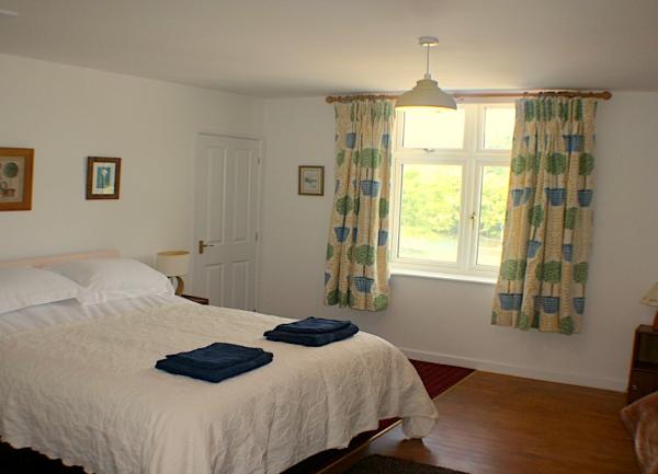 Famikly bedroom with a double and single bed.