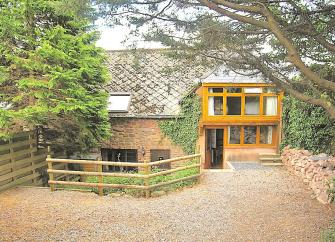 Front entrance to a contemporary barn conversion in Somerset.