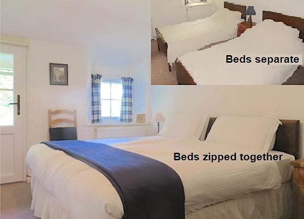 Twin bedroom with zip-and-link beds.