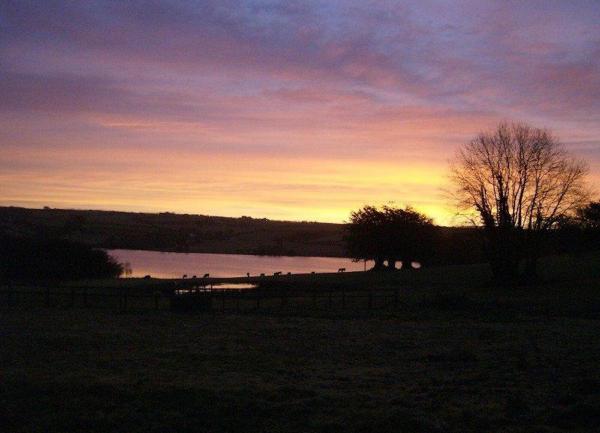 Winter sunset over Lake Wimbleball.