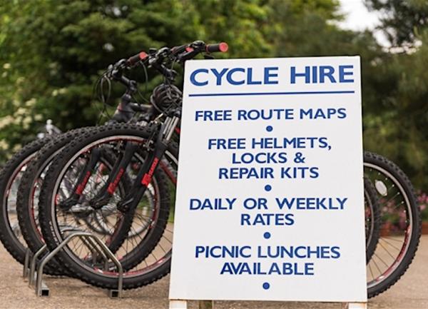 Bicycled and a Cycle Hire sign.