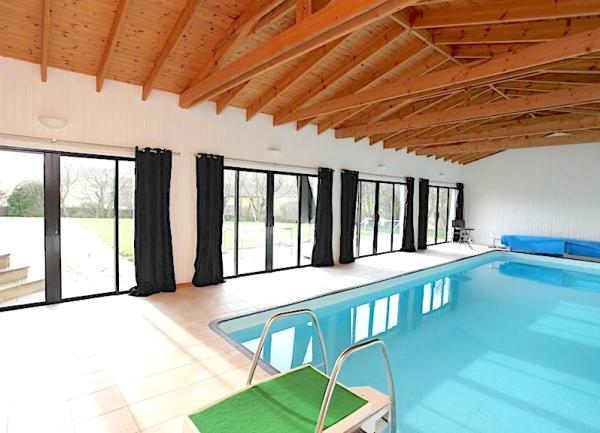 Large indoor swimming pool.