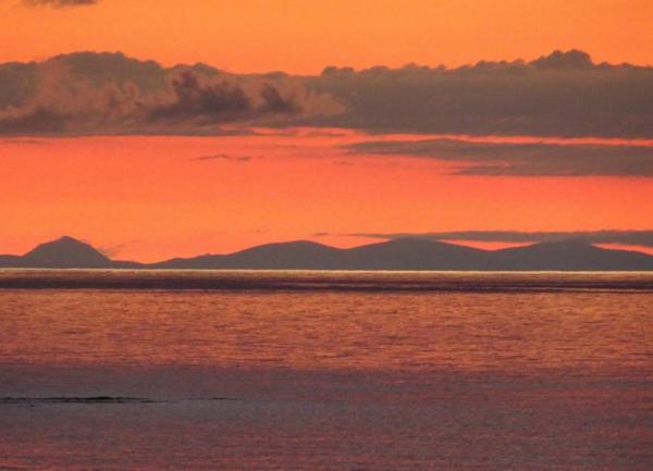 Ocean view at sunset.