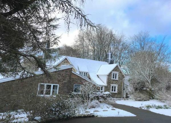 Exmoor cottage in the snow.