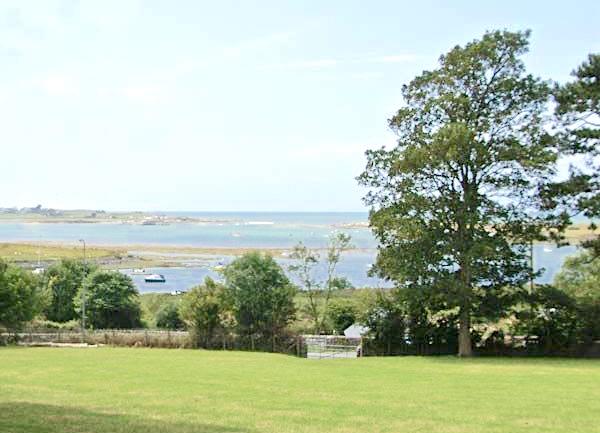 Gwynedd coast sea views from Pensarn Hall Gardens.