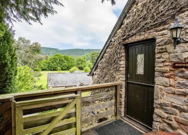 Rural views from the front door of a barn conversion.