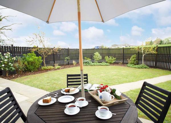 A secure-fenced garden for picnics, play and dogs