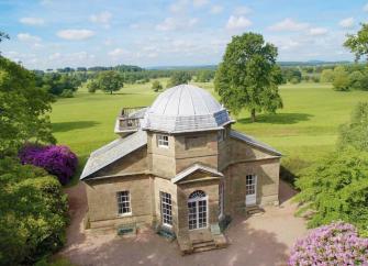 Temple folly on a country estate converted to a luxury cottage.