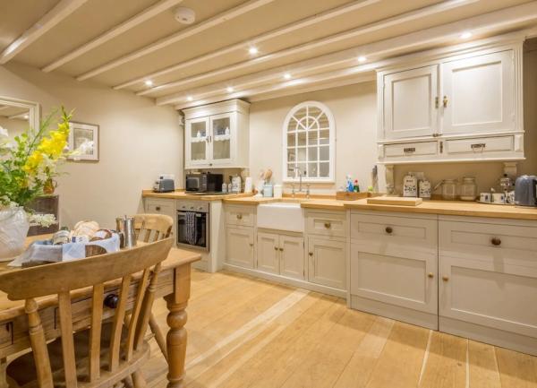 Luxury fitted kitchen and dining area.