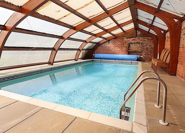 An indoor heated swimming pool at Moortown House in Lincolnshire.