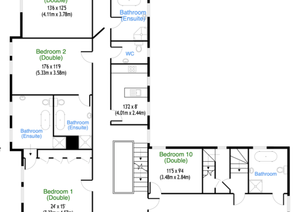 Manor House floor plans: 1st Floor