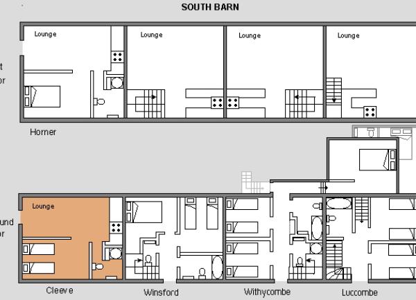 floor plans for timberscombe barn conversions in Somerset.
