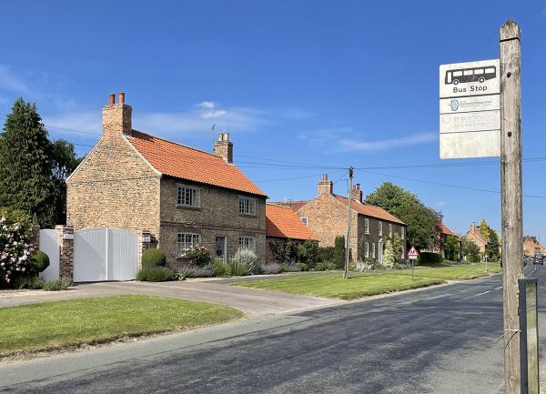 The bus stop opposite the house (on the return from York)