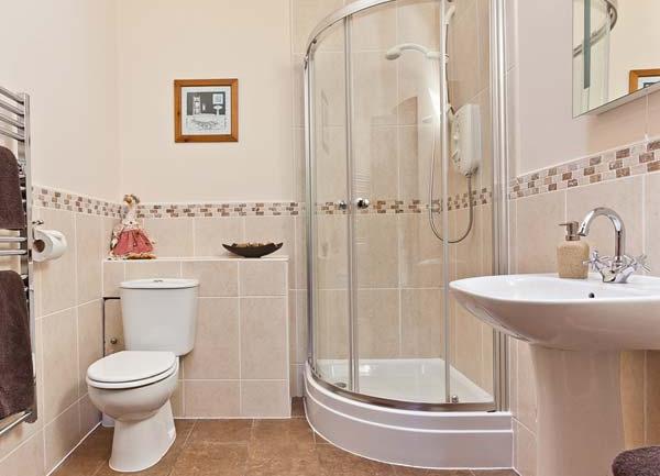 Bathroom with shower, basin and wc.