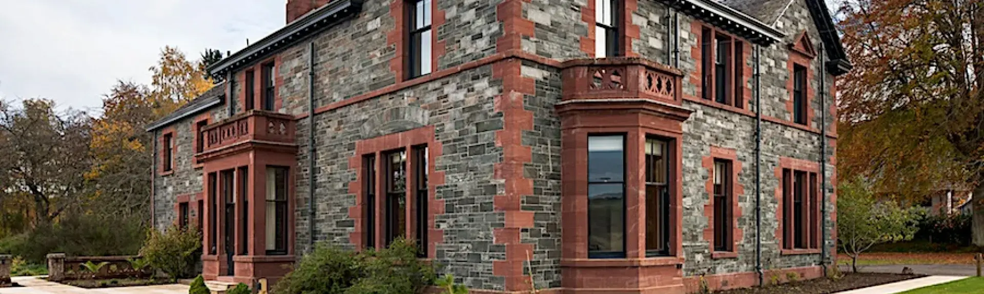 A large Victorian stone-built holiday home in Perthshire with a spacious terraces and lawns.
