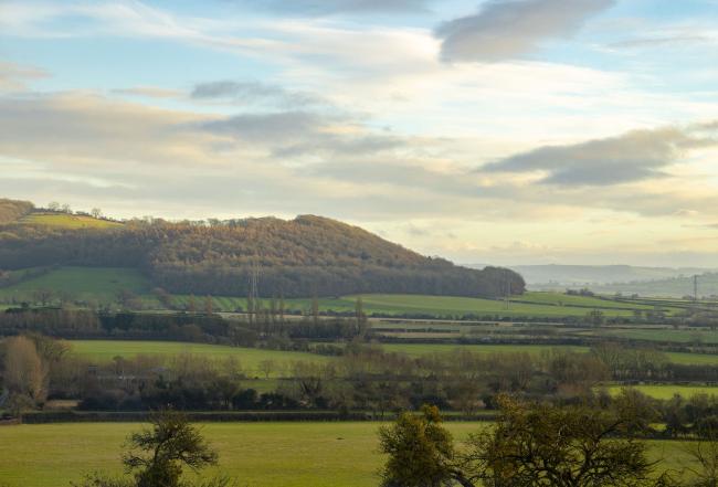 The Cotswold Countryside Around Beckford Far reaching rural views across the Cotswold Hilla near Beckford at dusk