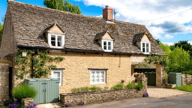 Large stone cottage.