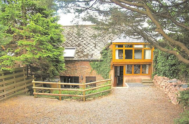 Front entrance to a contemporary barn conversion in Somerset.